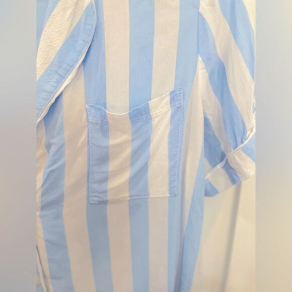 NWOT SHADY LADY SHORT SLEEVE PAJAMA/ LOUNGE TOP BLUE/WHITE STRIPES SIZE LARGE - Picture 16 of 16